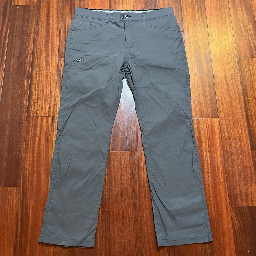 Orvis Pants Mens 38x32 Gray Performance Nylon Stretch Zip Pocket Casual Preppy